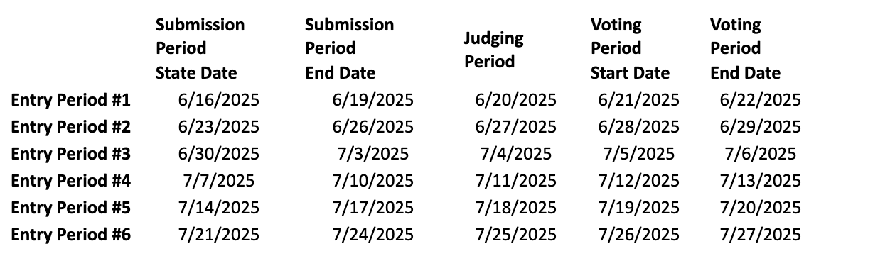 Entry Periods for Porch Perfect Photo Contest